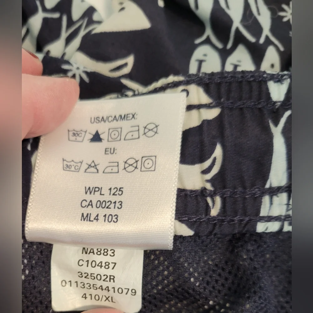 Chaps Mens Fish Print Boardshorts Swim Trunks Size XL Vacation Sports Beach Blue